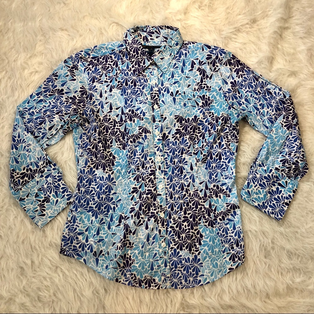 SOLD “346” Brooks Brothers Floral Blouse Button Down